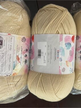 Lion Brand Pound of Love Soft Cream (Vanilla) Yarn - Neutral Cream Skeins